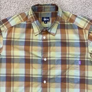 Stussy Plaid Button Up Large